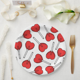 Red Lollipops, Heart Lollipops, Lollipop Pattern Pappteller