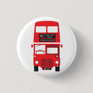Red London Bus Abzeichen Button