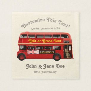 Red London Bus Themed Serviette