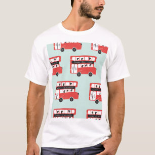 Red London Bus Vintages Muster T-Shirt