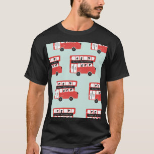 Red London Bus Vintages Muster T-Shirt