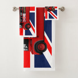 Red London Doppeldecker Bus Badhandtuch Set