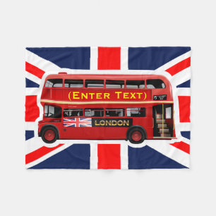 Red London Doppeldecker Bus Fleecedecke