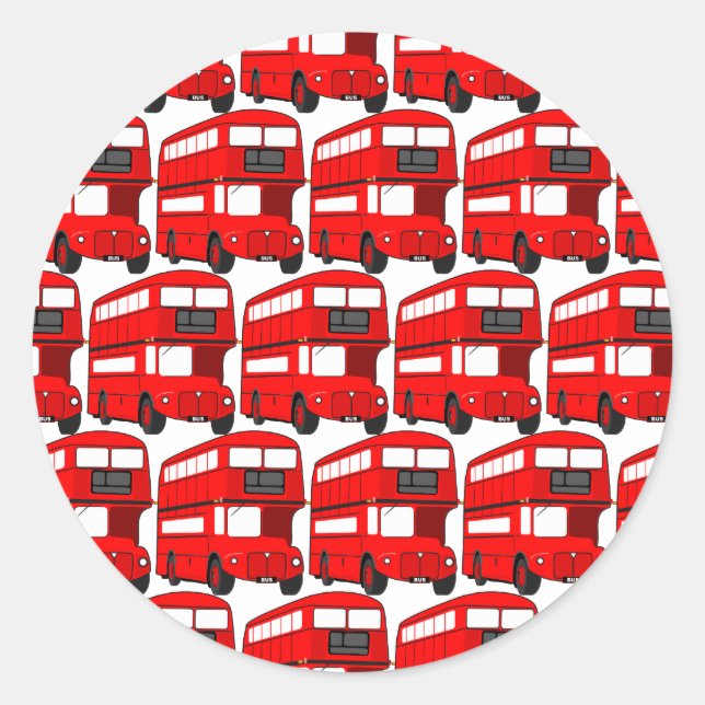 Red London Double Decker Bus Wallpaper Runder Aufkleber (Vorderseite)