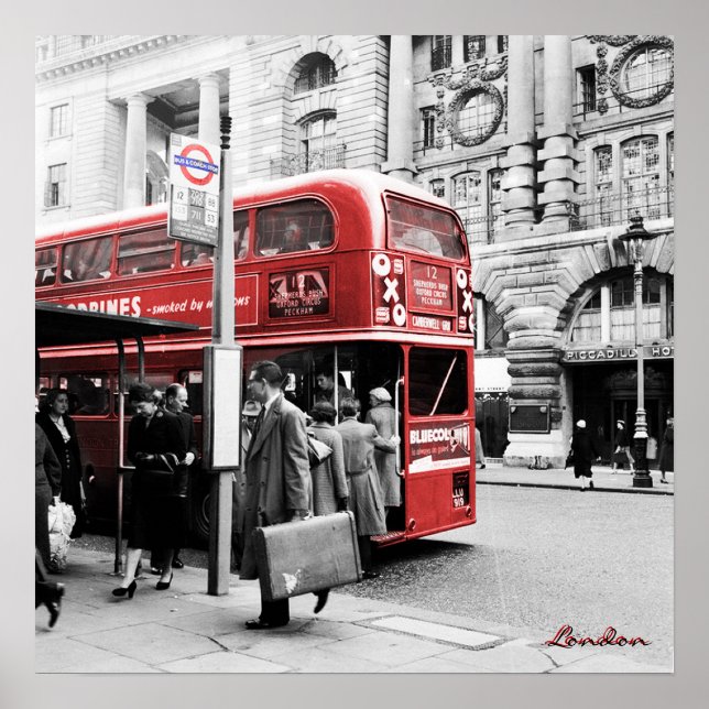 Red London Double Decker Poster (Vorne)