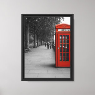 Red London Phone Booth Gerahmte Leinwand Print