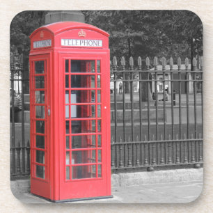 Red London Phonebox Getränkeuntersetzer