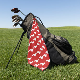 Red Long Hair Dackel Golf Handtuch