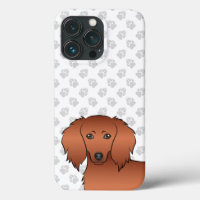 Red Long Hair Dackel Niedlich Cartoon Dog
