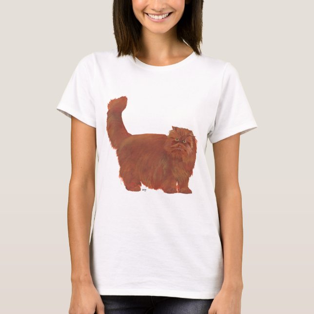 Red Longhair Persian Cat T-Shirt (Vorderseite)