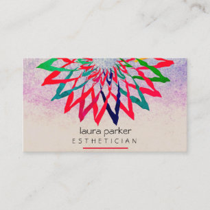 Red Lotus Blume Beautician Yoga Lehrerin Visitenkarte