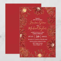 Red Lotus Blume Oriental Floral Wedding