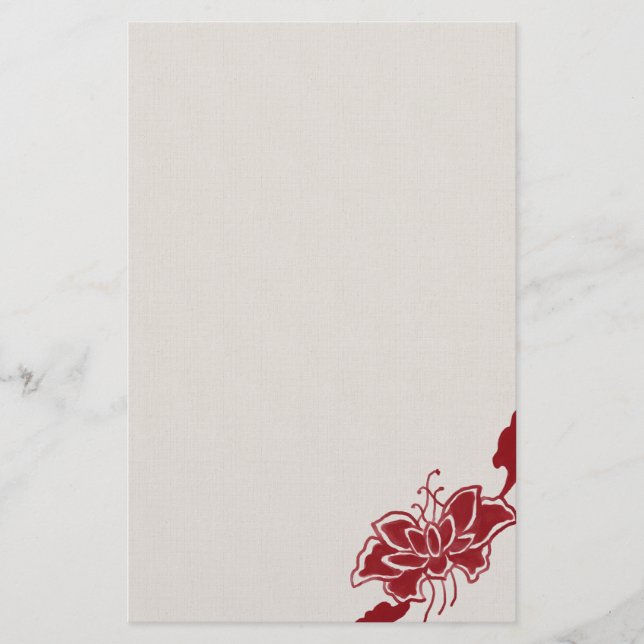 Red Lotus Blume Stationery Briefpapier (Vorderseite)