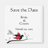 Red Love Bird Speichern Sie die Datumsmagnete