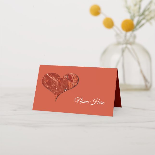 Red Love Folded Place Card Platzkarte (Vorderseite)