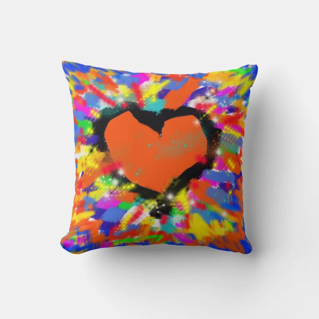 Red Love Heart Kissen (Vorderseite)