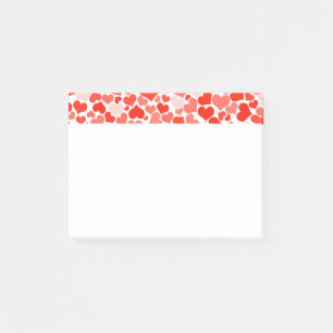 Red Love Hearts Post-it Klebezettel