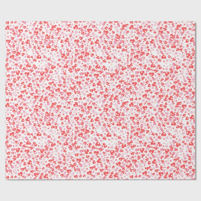 Red Love Hearts – Valentine Collection Geschenkpapier (Flach)
