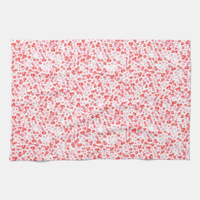 Red Love Hearts – Valentine Collection Geschirrtuch (Horizontal)