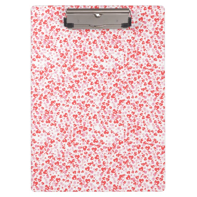 Red Love Hearts – Valentine Collection Klemmbrett (Vorderseite)