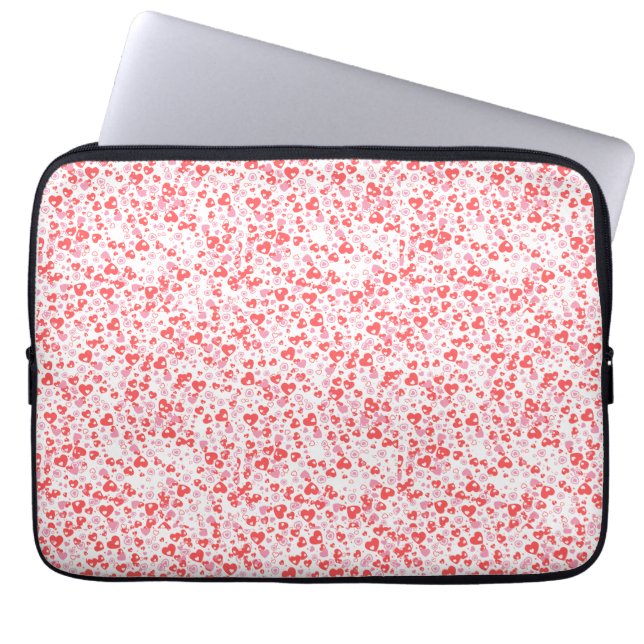 Red Love Hearts – Valentine Collection Laptopschutzhülle (Vorderseite)