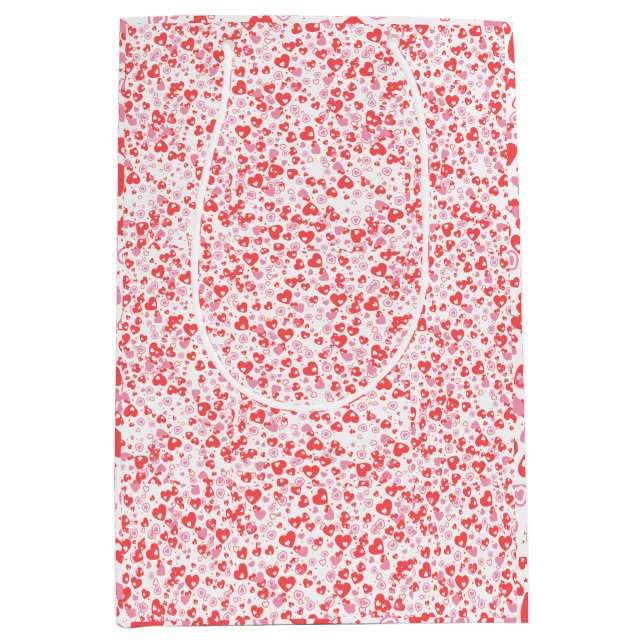 Red Love Hearts – Valentine Collection Mittlere Geschenktüte (Vorderseite)