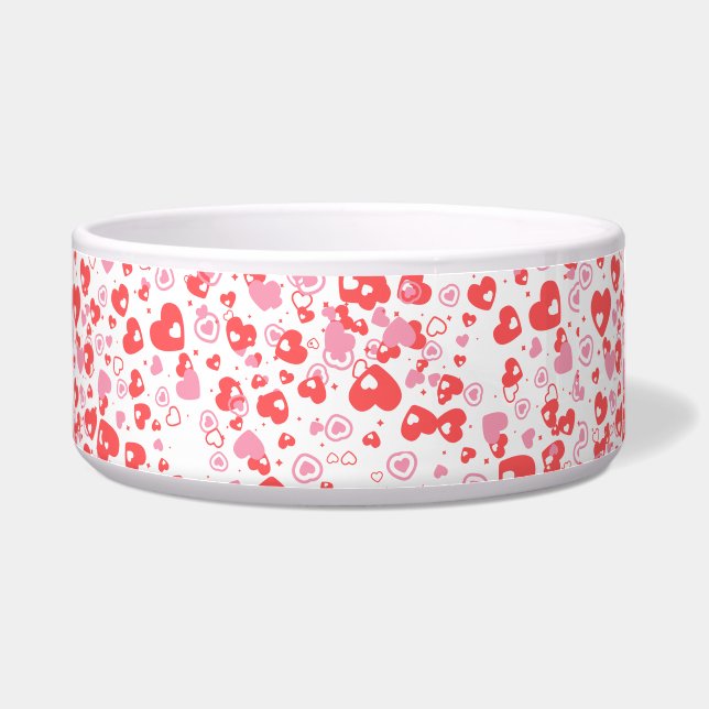 Red Love Hearts – Valentine Collection Napf (Links)