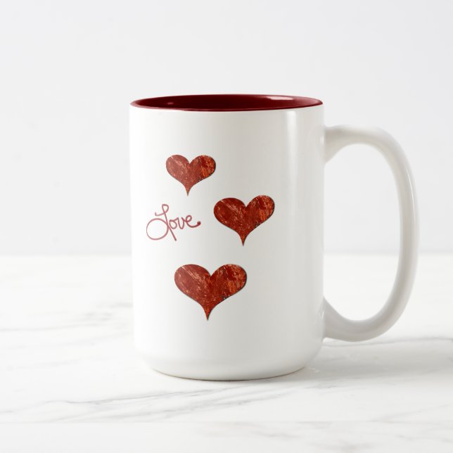 Red Love Mug Zweifarbige Tasse (Rechts)