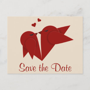 Red Lovebirds Hochzeitskarte Foto Postkarte