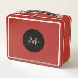 Red Lunchbox mit Personalisiertem Namen und QR-Cod