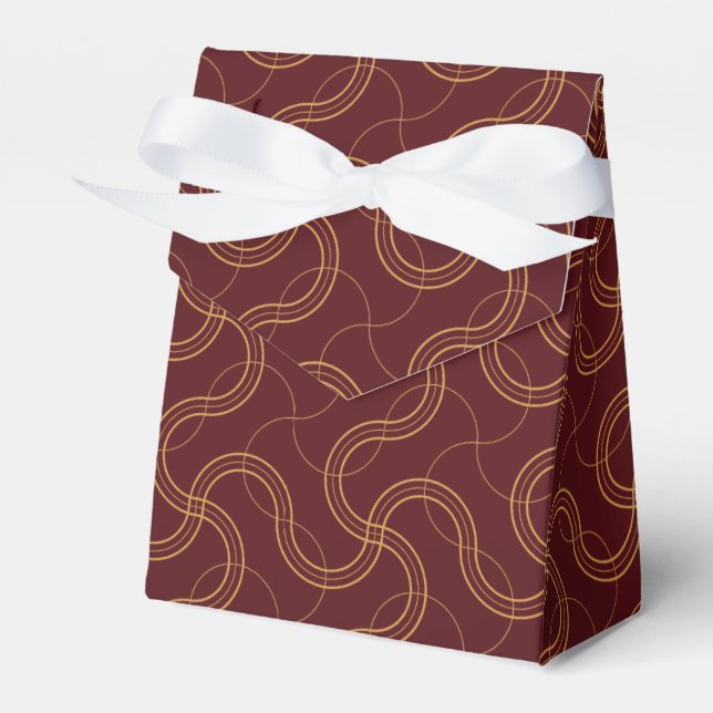 Red Luxury Wavy Stripes Muster Geschenkschachtel (Vorderseite)