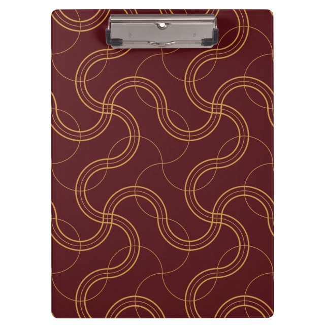 Red Luxury Wavy Stripes Muster Klemmbrett (Vorderseite)