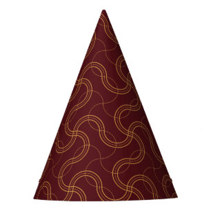 Red Luxury Wavy Stripes Muster Partyhütchen