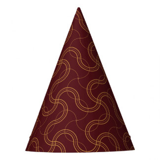 Red Luxury Wavy Stripes Muster Partyhütchen