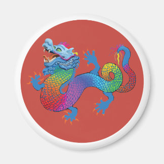 Red Magnet mit farbenfroher Drache