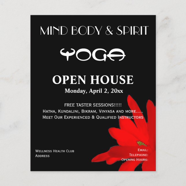 Red Magnolia Yoga A5 Flyer (Vorne)
