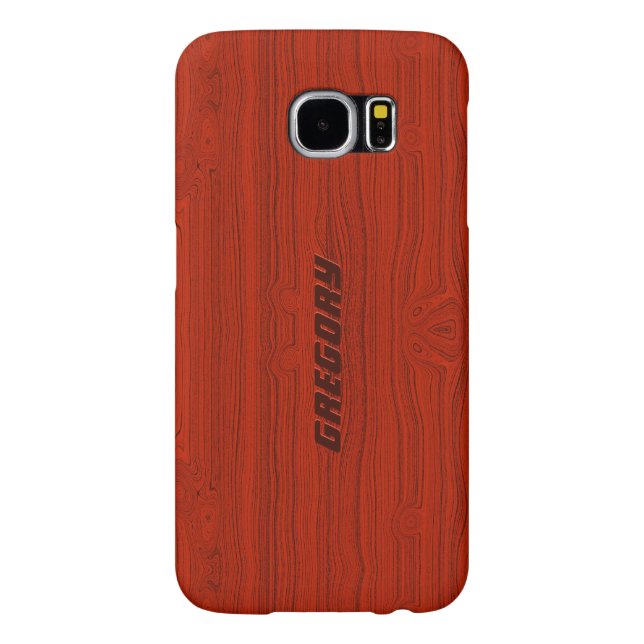 Red Mahogany Wood Grain Muster Look Case-Mate Samsung Galaxy Hülle (Rückseite)