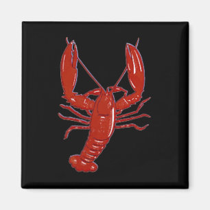 Red Maine Lobster Clic Design Nautical Boote Magnet
