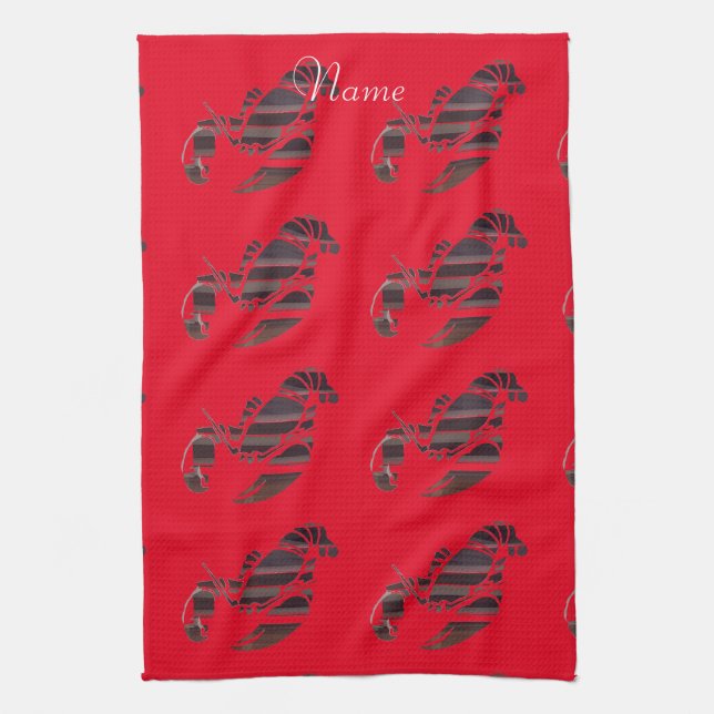 Red Maine Lobsters Thunder_Cove  Geschirrtuch (Vertikal)