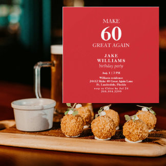 Red Make 60 Great Again Birthday Party