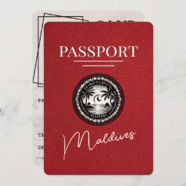 Red Maldives Passport Save the Date