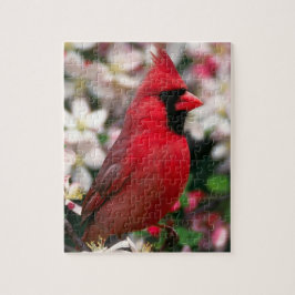 Red Male Kardinal Keramik Tile Puzzle