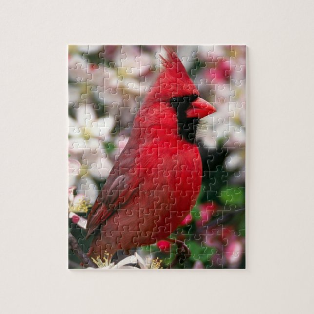 Red Male Kardinal Keramik Tile Puzzle (Vertikal)