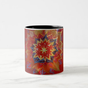 Red Mandala Zwei-Tonen-Tasse Zweifarbige Tasse