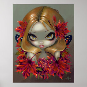 Red Maple Fairy ART DRINT Herbst lässt Fantasie Poster