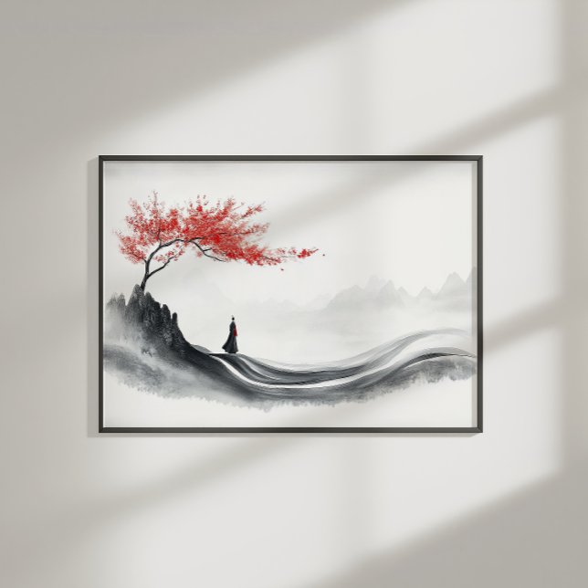 Red Maple Ink Zen Minimalist Wall Art Poster (Von Creator hochgeladen)