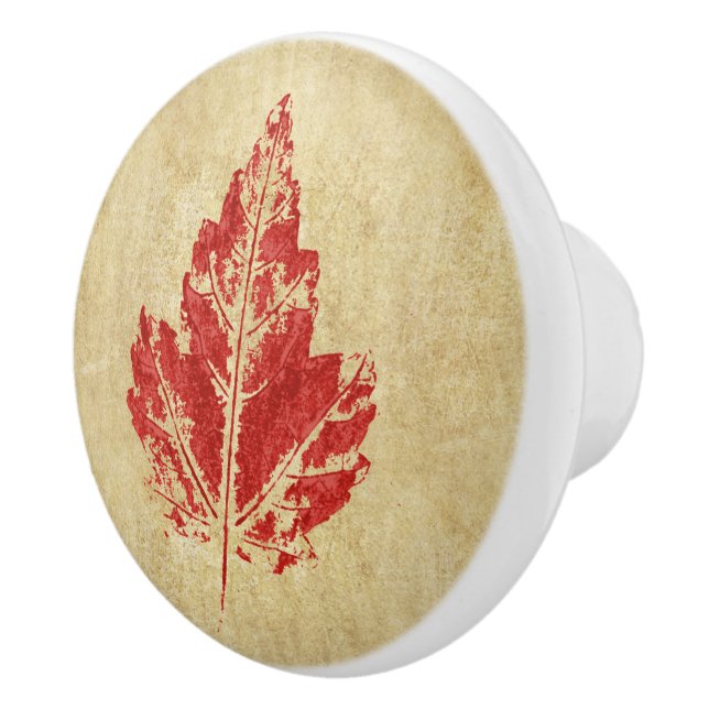 Red Maple Leaf Cabinet Knob Keramikknauf (Rechts)