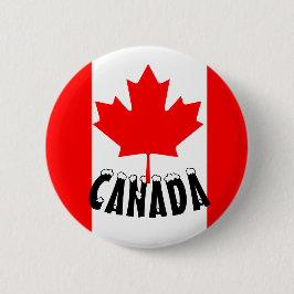 Red Maple Leaf Canada Flag Button