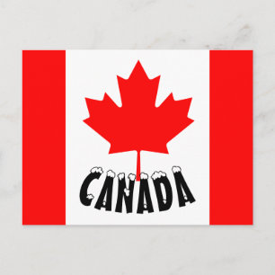 Red Maple Leaf Canada Flag Postkarte
