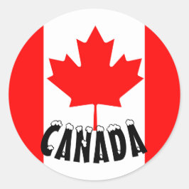 Red Maple Leaf Canada Flag Runder Aufkleber
